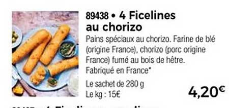 4 Ficelines au chorizo
