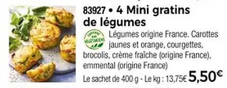 4 Mini gratins de légumes