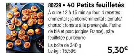 40 Petits feuilletés