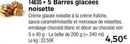 5 Barres glacées noisette