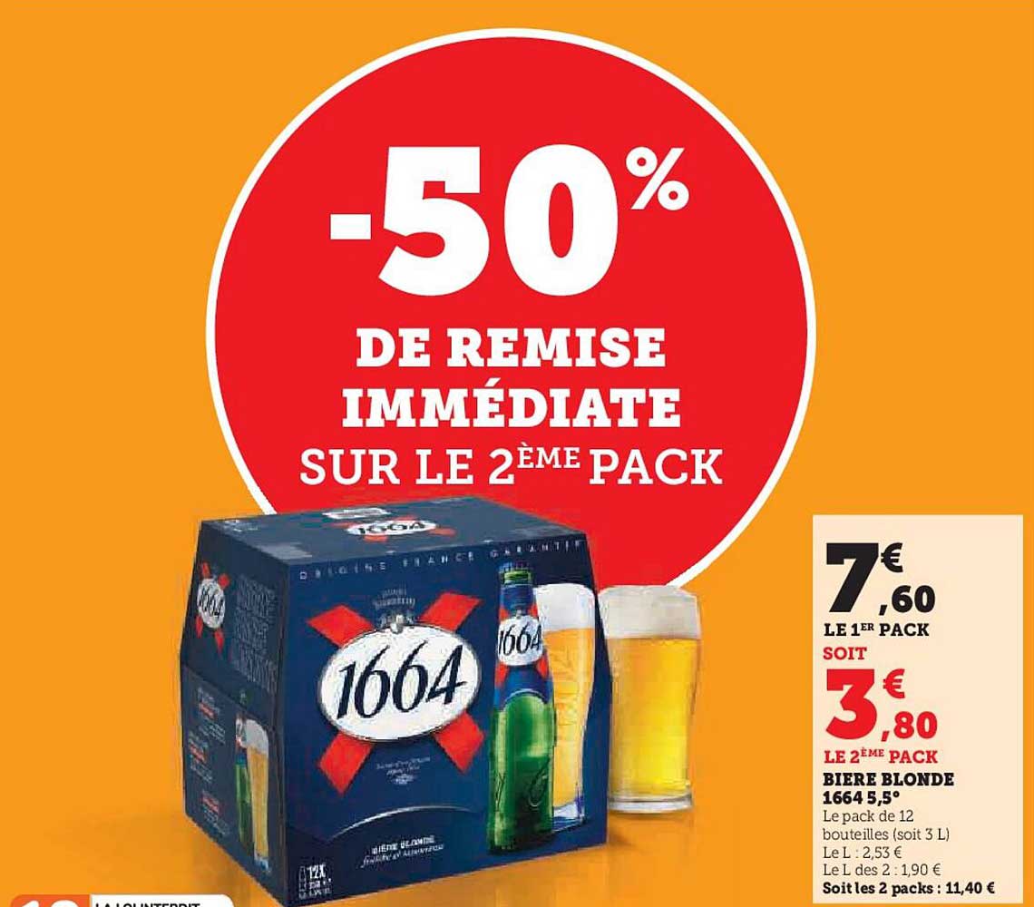 -50% DE REMISE IMMEDIATE SUR LE 2ÈME PACK