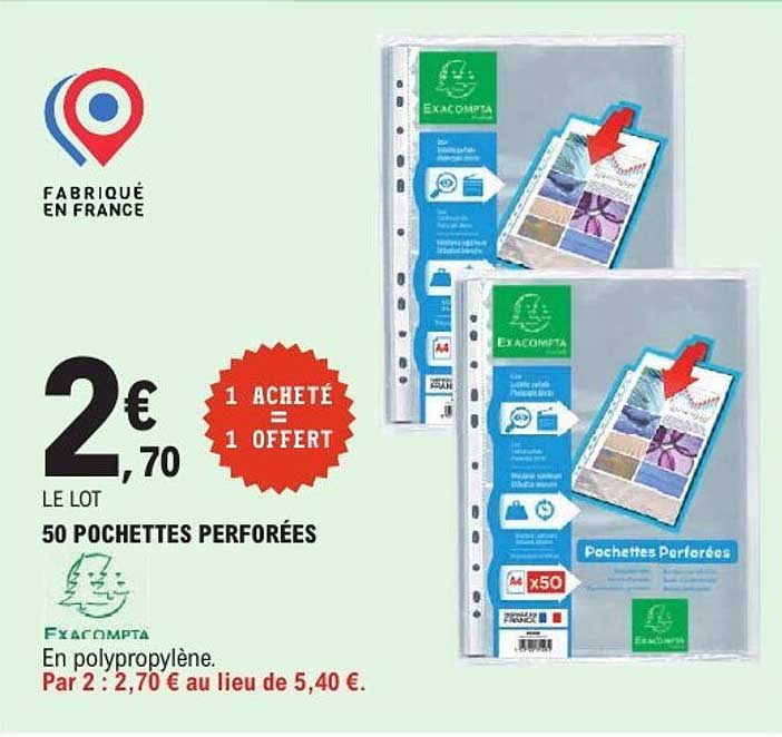 50 POCHETTES PERFORÉES