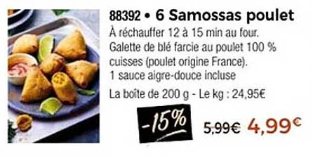 6 Samossas poulet