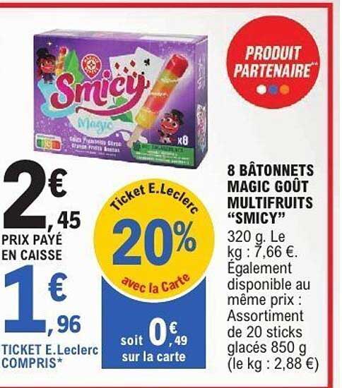 8 BÂTONNETS MAGIC GOÛT MULTIFRUITS “SMICY”