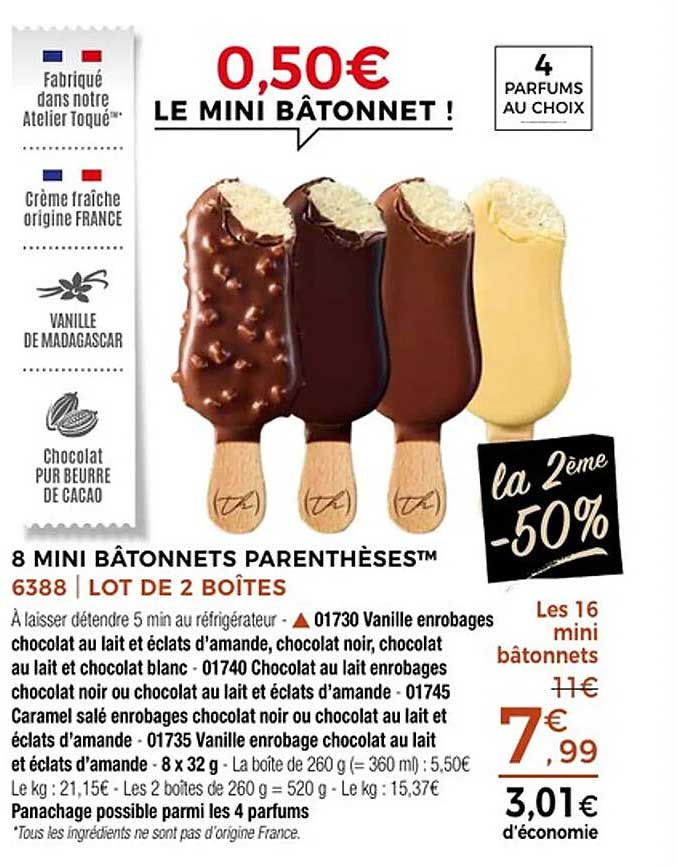 8 MINI BÂTONNETS PARENTHÈSES™ 6388 | LOT DE 2 BOÎTES