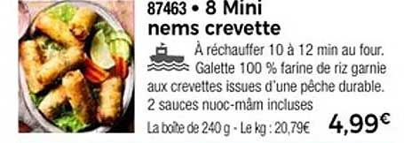 8 Mini nems crevette