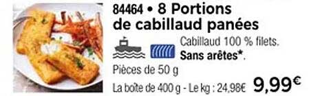 8 Portions de cabillaud panées