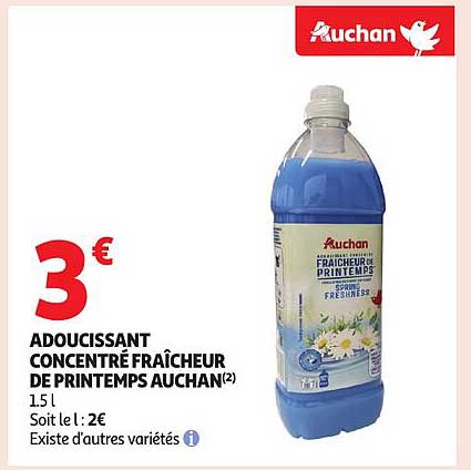 ADOUCISSANT CONCENTRÉ FRAÎCHEUR DE PRINTEMPS AUCHAN