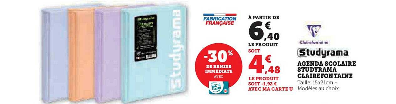 AGENA SCOLAIRE STUDYRAMA CLAIREFONTAINE