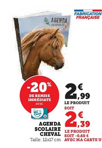 AGENDA SCOLAIRE CHEVAL