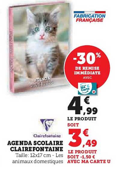 AGENDA SCOLAIRE CLAIREFONTAINE