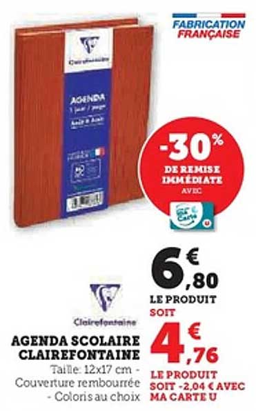 AGENDA SCOLAIRE CLAIREFONTAINE