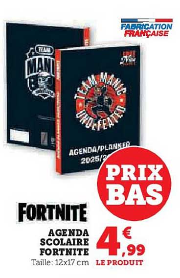 AGENDA SCOLAIRE FORTNITE
