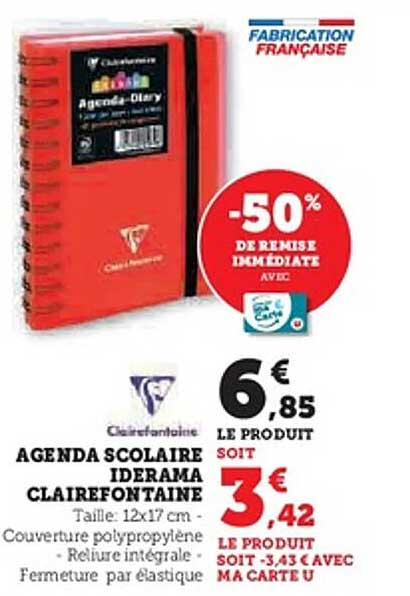 AGENDA SCOLAIRE IDERAMA CLAIREFONTAINE