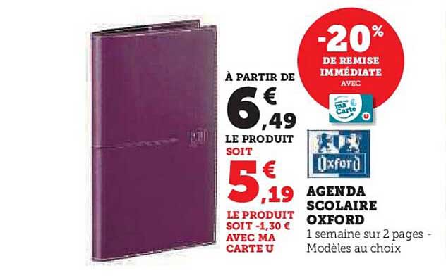 AGENDA SCOLAIRE OXFORD