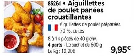 Aiguillettes de poulet panées croustillantes