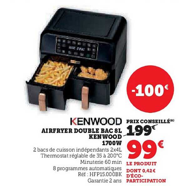 AIRFRYER DOUBLE BAC 8L KENWOOD 1700W