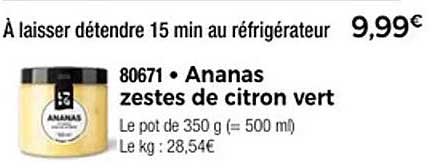 Ananas zestes de citron vert