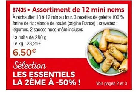 Assortiment de 12 mini nems