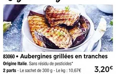 Aubergines grillées en tranches
