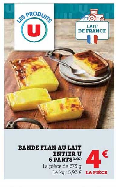 BANDE FLAN AU LAIT ENTIER U 6 PARTS