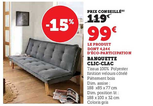 BANQUETTE CLIC-CLAC