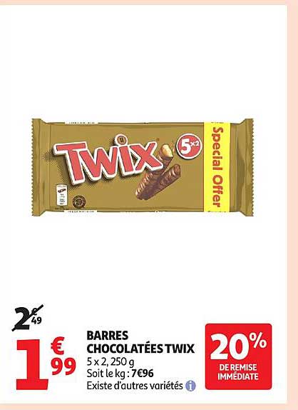 BARRES CHOCOLATÉES TWIX