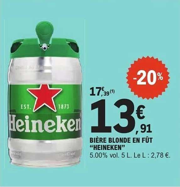 BIÈRE BLONDE EN FÛT “HEINEKEN”
