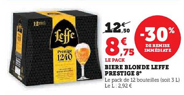 BIERE BLONDE LEFFE PRESTIGE 8°