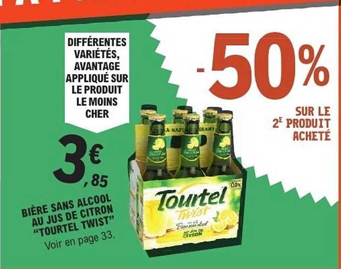 Bière sans alcool au jus de citron "Tourtel Twist"