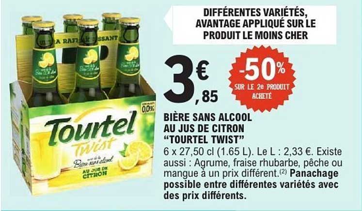BIÈRE SANS ALCOOL AU JUS DE CITRON "TOURTEL TWIST"