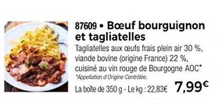 Bœuf bourguignon et tagliatelles