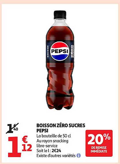 BOISSON ZÉRO SUCRES PEPSI