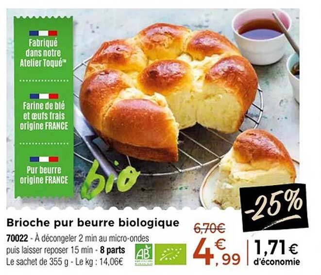 Brioche pur beurre biologique