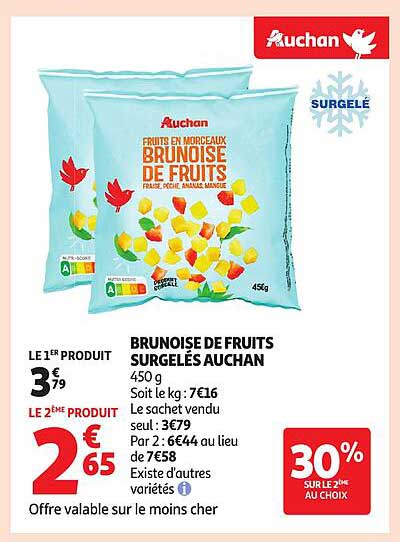 BRUNOISE DE FRUITS SURGELÉS AUCHAN