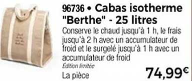 Cabas isotherme "Berthe" - 25 litres