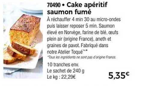 Cake apéritif saumon fumé