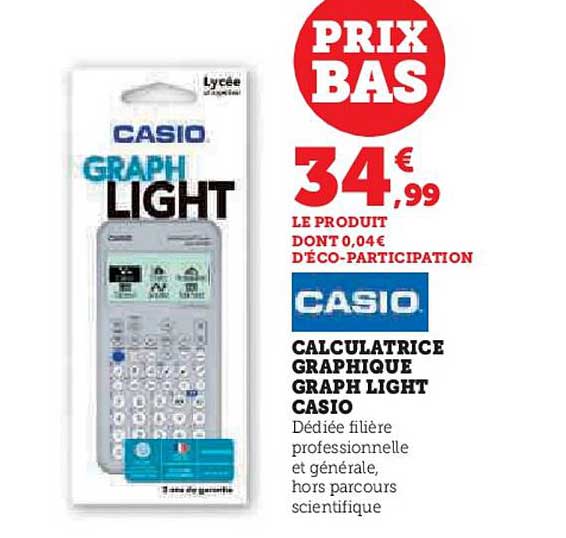 CALCULATRICE GRAPHIQUE GRAPH LIGHT CASIO