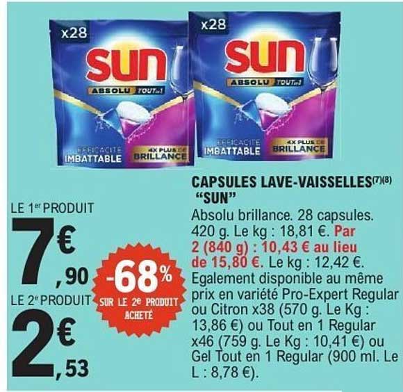 CAPSULES LAVE-VAISSELLES "SUN"