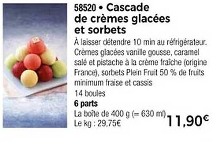 Cascade de crèmes glacées et sorbets