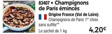 Champignons de Paris émincés