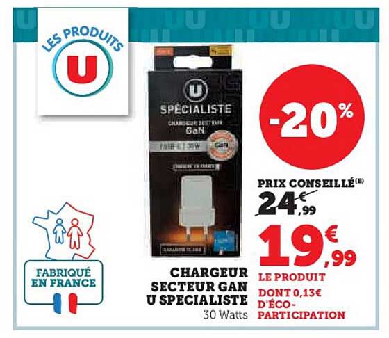 CHARGEUR SECTEUR GAN U SPECIALISTE