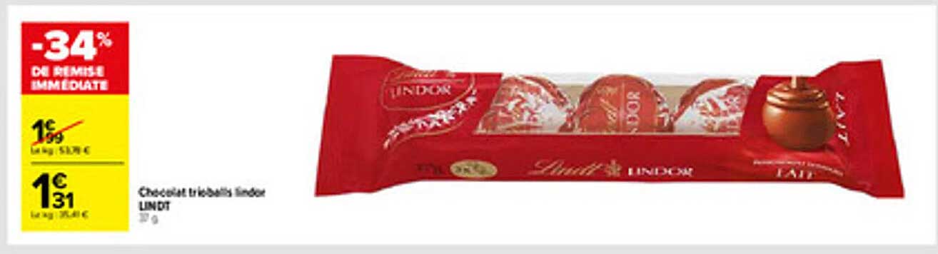 Chocolat truffé lindor LINDT