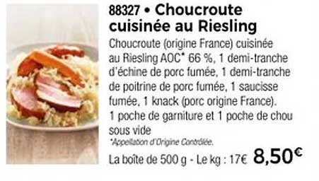 Choucroute cuisinée au Riesling