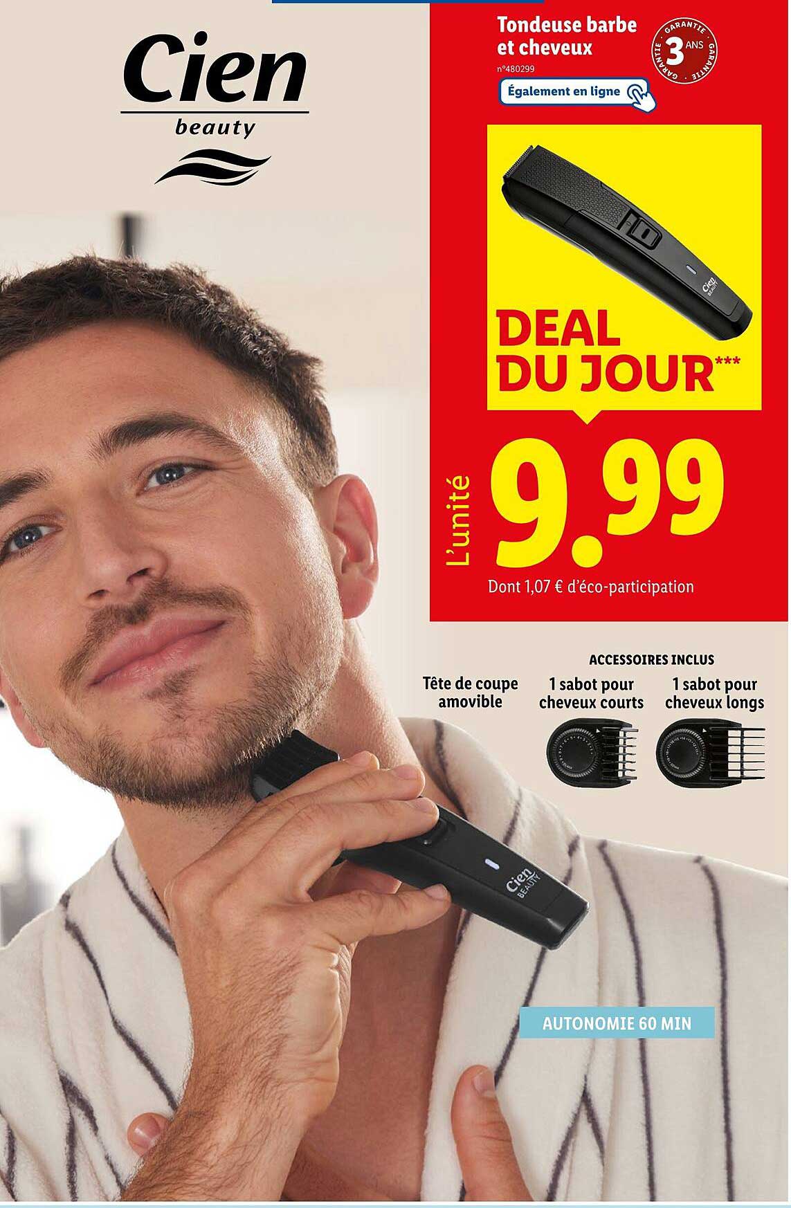 Cien beauté - Tondeuse barbe et cheveux