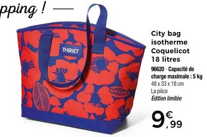 City bag isotherme Coquelicot 18 litres