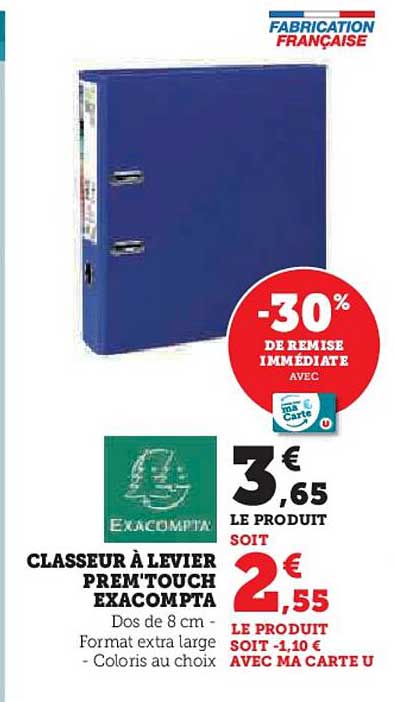 CLASSEUR À LEVIER PREM'TOUCH EXACOMPTA