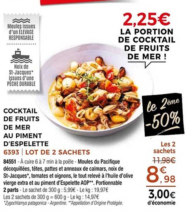 COCKTAIL DE FRUITS DE MER AU PIMENT D’ESPELETTE