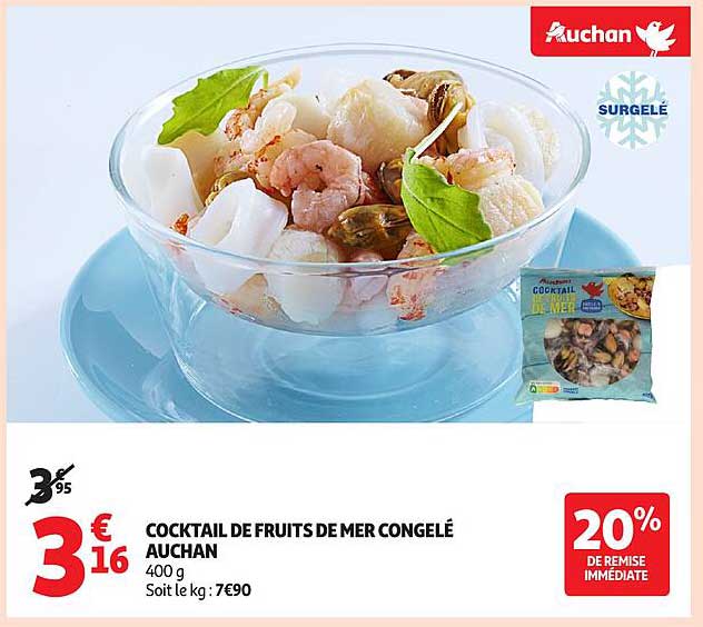 COCKTAIL DE FRUITS DE MER CONGELÉ AUCHAN