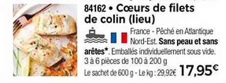 Cœurs de filets de colin (lieu)